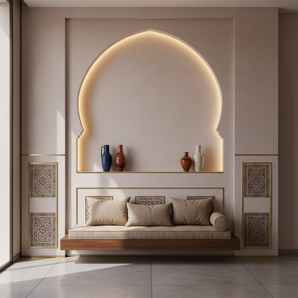 Op maat gemaakte creatie in een Marokkaans interieur met unieke afwerkingsdetails